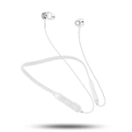 Fashion Bluetooth Earphone, Wireless Earphones, Sports Bluetooth 5.0 Sweatproof Neckband Headset 6H Playback Earplugs, for Gym/Smartphone (Color : White)