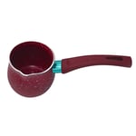 FLAMEER Milk Pan Small Milk Pot Baby Food Cooking Pot Saucepan for Warming Coffee, Butter, Melting Chocolate - Red 10cm