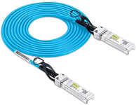 10Gtek® Câble SFP+ 10G 3m SFP+ Direct Attach Copper Twinax Cable Passif, Compatible pour Cisco SFP-H10GB-CU3M, Ubiquiti, Freebox Delta, Netgear, D-Link, TP-Link, Zyxel, QNAP NAS, Bleue