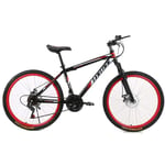 LHQ-HQ Outdoor sports Hard tail mountain bike, 26 inch 21 speed double disc brake hard tail offroad adult outdoor riding (Color : A)