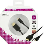 Deltaco DELTACO HDMI Kabel 60Hz, 2m - Svart