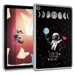 Yoedge Case Design for Huawei Mediapad M5 Lite 10（BAH2-W19/L09/W09）-Cover Silicone Soft Clear with Print Cute Pattern Shockproof Back Protective Tablet Cases for Huawei Mediapad M5 Lite10, Moon