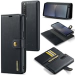 DG.MING Sony Xperia 10 V Plånboksfodral med avtagbart skal, Black