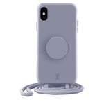 PopSockets x Just Elegance - Coque pour iPhone X/XS avec Collier Tressé amovible et un PopTop interchangeable - Purple