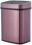 Amazon Basics Poubelle automatique en acier inoxydable, rectangulaire, 12 litres, Bordeaux