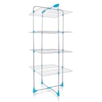 Minky Tower Indoor Airer with 40 m Drying Space, Metal, Silver and Blue