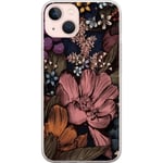 Apple iPhone 13 mini Transparent Mobilskal Tecknade blommor