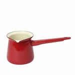 Claret Red Turkish Coffee Pot Enamelled Steel 400ml