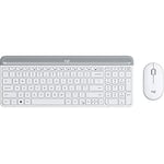 Logitech Slim Wireless Keyboard and Mouse Combo MK470, QWERTY Spanish Layout - White