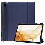 Fodral Tri-Fold Galaxy Tab S7 Plus/S8 Plus 12.4 Med S Pen-hållare Blå