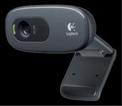 Logitech HD Webcam C270, 720p, lyd, USB 2.0 - Svart