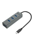 USB-C 3.1 Metal HUB USB hub - 4 ports - Grå