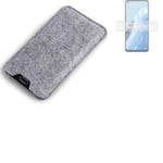 Felt case sleeve for Oppo Reno8 Lite 5G grey protection pouch