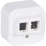 20 st FORIX RJ 45 keystone dubbelkontaktadapter, vit