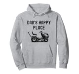 Dad's Happy Place Funny Lawnmower Father's Day Dad Jokes Pullover Hoodie