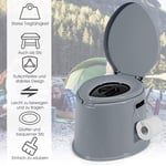 Campingtoalett bärbar resetoalett mobil toalett med löstagbar hink-insats grå