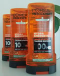 L'oreal 3x300ml Men Expert Hydra Energetic Taurine Shower 100MG Body/Hair/Face