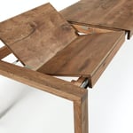 Briva, Spisebord med udtræk, moderne, nordisk by Kave Home (H: 77 cm. B: 180 cm. L: 90 cm., Mørk Natur)