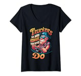 Womens Truckers See More Truck Driver Funny for Trucking Dads V-Neck T-Shirt