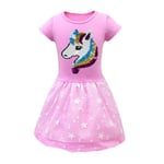 Kids Girl Unicorn Princess Swing Klänning Födelsedags Klänningar Pink 120