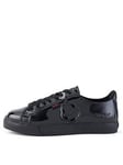 Kickers Tovni Lacer in Black Patent Leather, Black, Size 3, Women