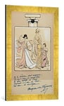 'Encadré Image de Sem "caricature of Coco Chanel (1883–1971) in a Bottle Of Chanel N ° 5, from' Le nouvel monde ', 1923, d'art dans le cadre de haute qualité Photos fait main, 40 x 60 cm, Doré Raya