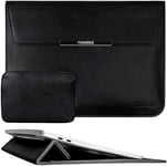 TOWOOZ Macbook Pro 13 Inch Seeve, Macbook Air 2018 sleeve Compatible with Macbook Pro 13-14 Inch/ 13-13.3 Inch MacBook Air/Dell XPS 13/ Surface Pro X, 13.3 Laptop Sleeve with Storage Pouch (Black)