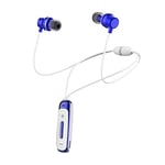 Sport Bluetooth Headset Wireless Stereo Earphone Bluetooth 4.1 Earpiece With Mic Sport Bass Magnetic Necklace Earpiece Ou Rui Ka Ke Ji (Color : Blue)