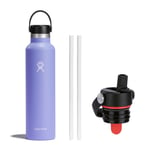 Hydro Flask Standard Mouth Flex Cap + Straw Cap, 710ml (24oz), Lupine