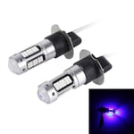 2 st H3 10W 30 SMD-4014 LED-dimlampor för bil, DC 12V Blue Light