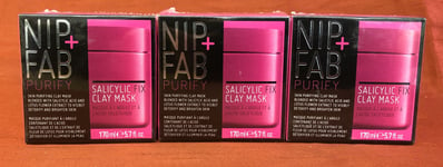 3 Packs of Nip+Fab Purity Salicylic Fix Clay Mask - 3 x 170ml