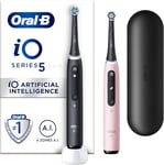 Oral-B iO5 2x Electric Toothbrushes,2 Handles,2 Toothbrush Heads & 1 Travel Case