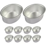 10 st Mini Ovala Äggformade Aluminiumlegeringsformar Ostkaksformar Brödformar Pajformar Pudding Geléformar DIY Bageri (PA)
