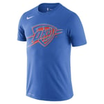 Show pride for your side in the Oklahoma City Thunder Logo Nike NBA T-Shirt. It's made from soft, lightweight fabric with sweat-wicking technology and features a fresh take on team's logo. Men's Dri-FIT T-Shirt - Blue