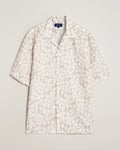 Eton Printed Floral Linen Resort Shirt Beige