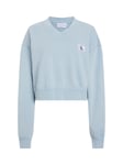 Calvin Klein Cotton V-Neck Sweatshirt, Dusk Blue