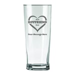 Personalised Valentines Engraved Pint Glass - Best Boyfriend Ever in Heart with Personalised Message