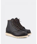 Red Wing 6 Inch Moc Toe Mens Boot - Black Leather - Size UK 9.5