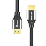 DTECH 8K HDMI Cable Supports 8K 60Hz 4K 144Hz 2K 165Hz Ultra HD High Speed 48Gbps for Monitor PC HDTV Projector PS4 and other HDMI Devices -1.5M