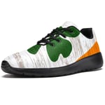 Flag of Ireland with with Vintage Wood Mens Trainers Slip on Lightweight Running Shoes Outdoor Breathable Sneakers Mesh Casual Walking