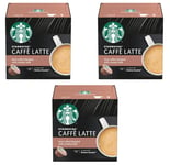 Starbucks Caffe Latte by Nescafe Dolce Gusto Coffee Pods (Pack of 3 boxes)