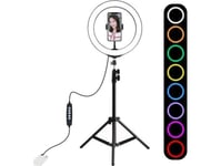 Tripod 1.1M With Rgbw Led Lighting 26Cm Vlog / Stream Puluz 1/4" / Smartphone Pkt3044