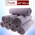 Multi-purpose Dishcloth Cleaning Towel Cloth Absorbent Towels Purple 40cm*40cm