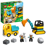 LEGO Duplo 10931 Le Camion et la Pelleteuse - Jeux de Voiture sur Le théme du Chantier pour Les Enfants de 2 Ans et Plus