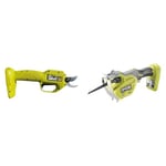 RYOBI - Sécateur Électrique 18V One+ - Lames Bypass Chromées en Acier Carbone Japonais SK5 - Capacité & Scie à Main 18V One+ - Lame 15cm Interchangeable sans Outil, Capacité de Coupe Ø8cm - Étrier