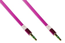 Link LKGZ56 Câble Audio Jack 3,5 MM Mâle/Mâle Plat MT 1 Couleur Rose 3 pôles