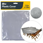 Plastic Furniture Cover Garden Table Chair Bbq Barbeque Rain Frost Snow Sheet Uk