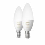 Philips Hue White Ambiance kronljus LED ljuskälla, E14, 2 st