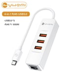 YHEMI Type-C Docking Station USB-C Splitter to RJ45 Wired Network Card Cable Computer Network Port Adapter Docking Station HUB Apple Huawei Xiaoxin Universal