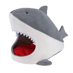 Shark Pet Bed,Soft Warm Plush Dog Kennel Cat Bed Cushion with Removable Cushion and Waterproof Bottom 2 in 1 Pet Sleeping Nest Bag for Puppy Kitten Cat Dog Cave